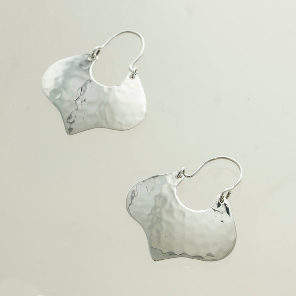 SS Wavy Hammered Hoop Earrings