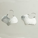 SS Wavy Hammered Hoop Earrings