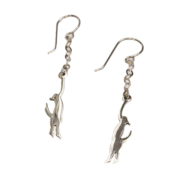 SS Dangling Cat Earrings