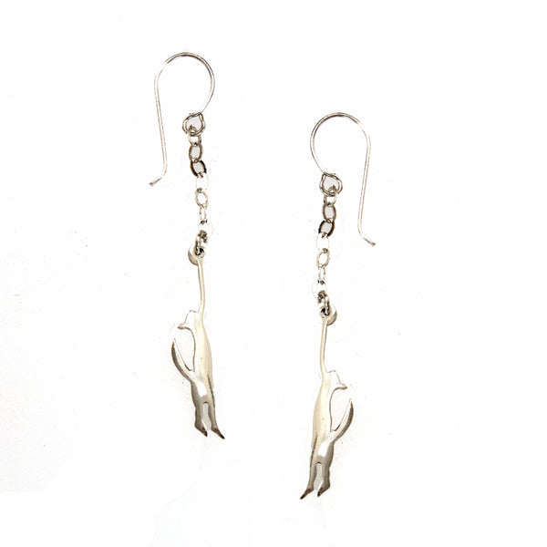 SS Dangling Cat Earrings
