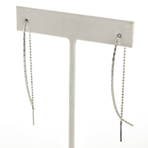 SS Hammered Threader Earrings