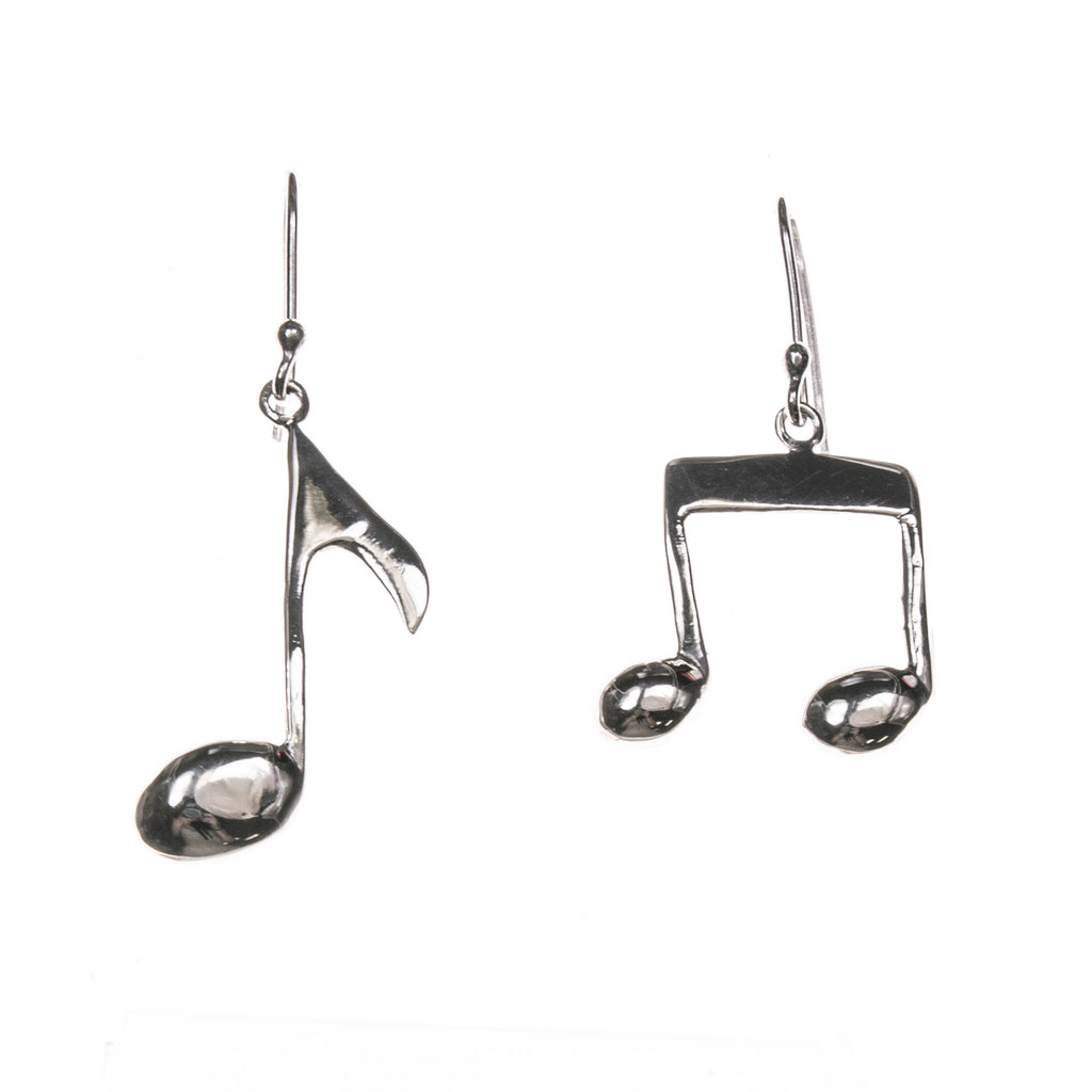 Sterling Silver Music Note Earrings