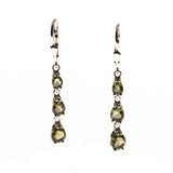 Sterling Silver Moldavite Faceted Pear Drop Earrings