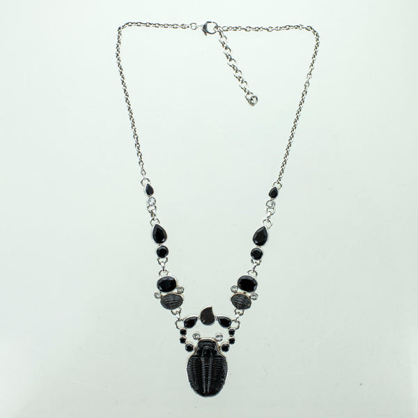 SS Trilobite, Onyx, & Ammonite Statement Necklace