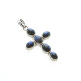 SS 6 Oval Labradorite Cross Pendant