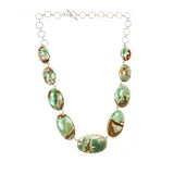 Sterling Silver Gradated Variscite Link Necklace