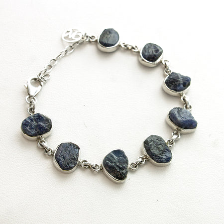 SS Labradorite, Green Tourmaline, Peridot & Blue Topaz Bracelet
