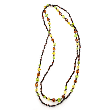 SS Caribbean Amber Nugget 6 Strand Wire Necklace