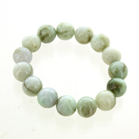 Jade 14mm Carved Buddha Elastic Bracelet