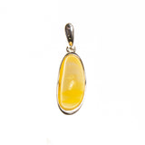 SS Butterscotch Amber Oblong Pendant