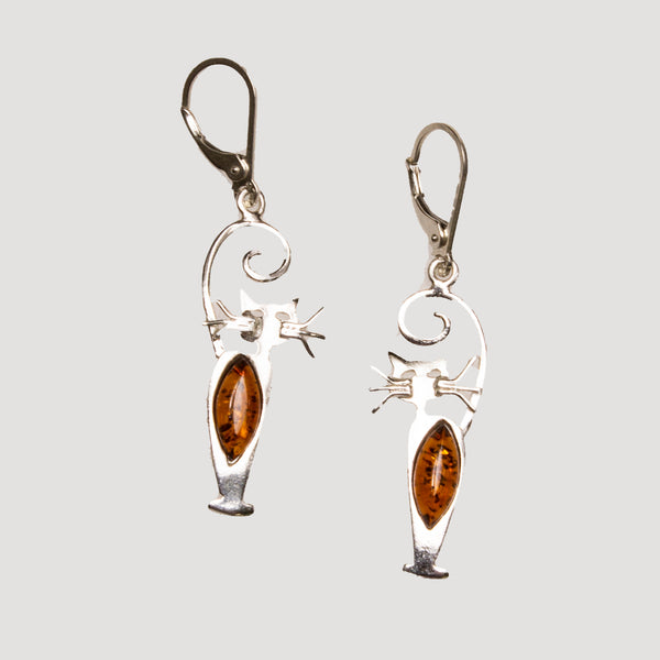 SS Amber Cat Earrings