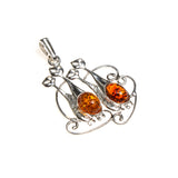 SS Amber Kitty Quartet Pendant
