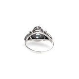 SS Blue Topaz Oval Rope Trim Ring (Size 7.5)