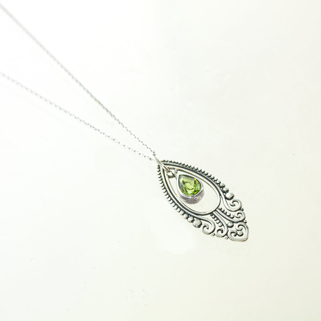 SS Peridot Pear Necklace