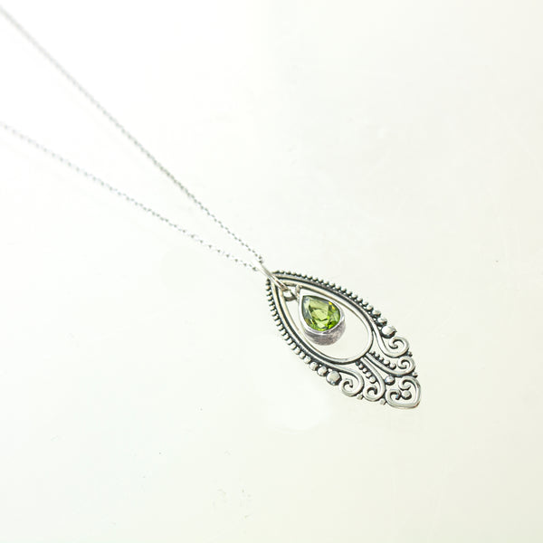 SS Peridot Pear Necklace