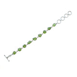 SS Rough Peridot Toggle Bracelet