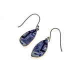 SS Indigo Ceramic Interior Earrings