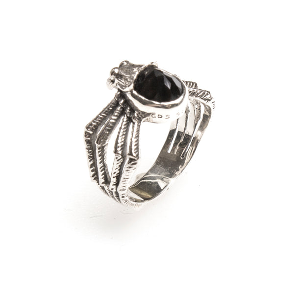 SS Onyx Spider Ring - Size 10