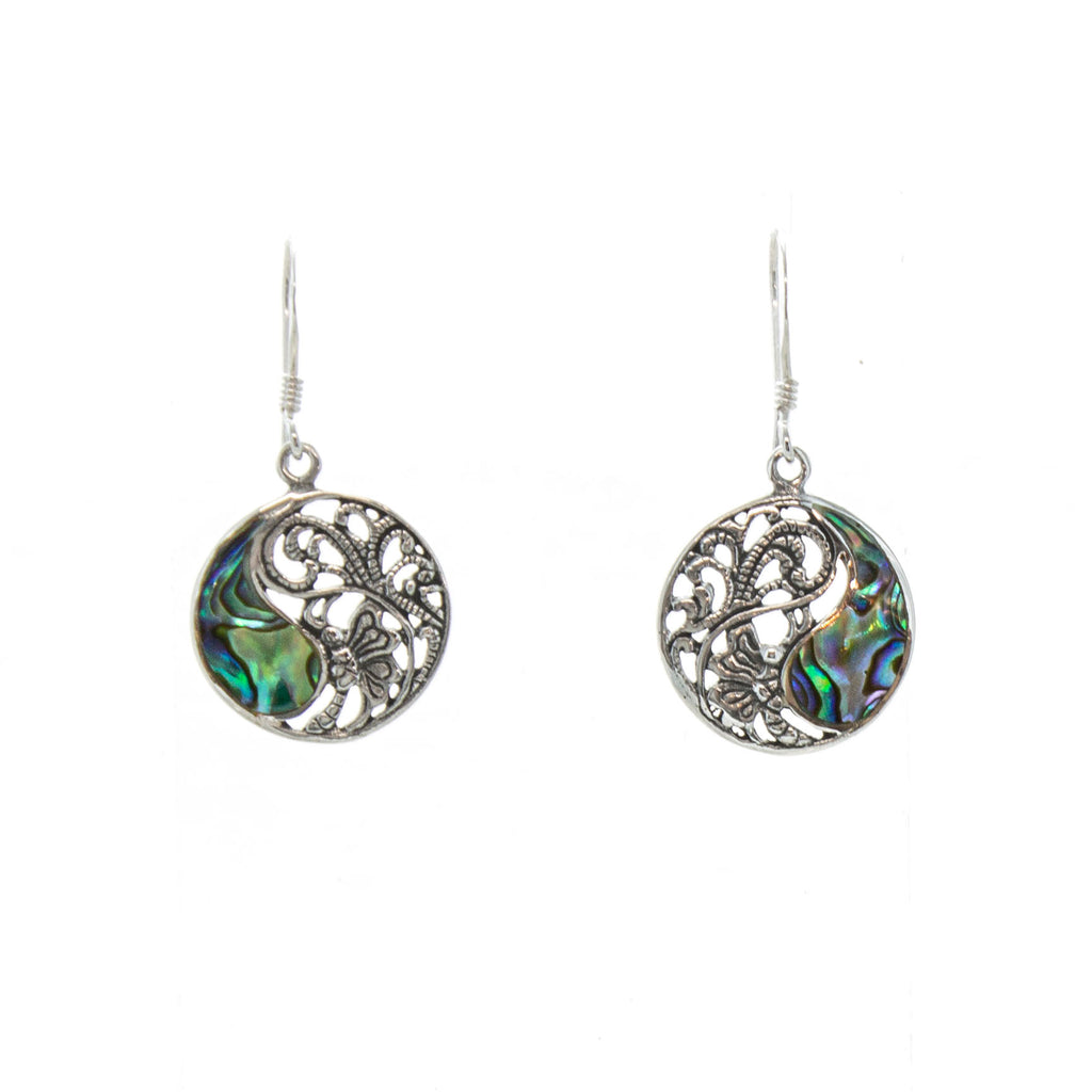 SS Cutout Butterfly with Abalone Earrings