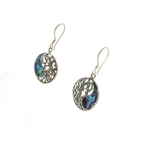 SS Cutout Butterfly with Abalone Earrings