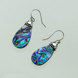 SS Abalone Pear & Crab Dangle Earrings