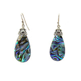 SS Abalone Pear & Crab Dangle Earrings