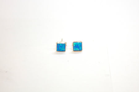 SS Created Opal Blue Heart Studs