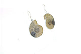 Nickle Plated Ammonite Dangle Earrings