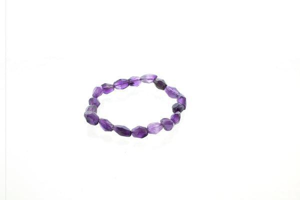Amethyst Faceted Elastic Bead Bracelet