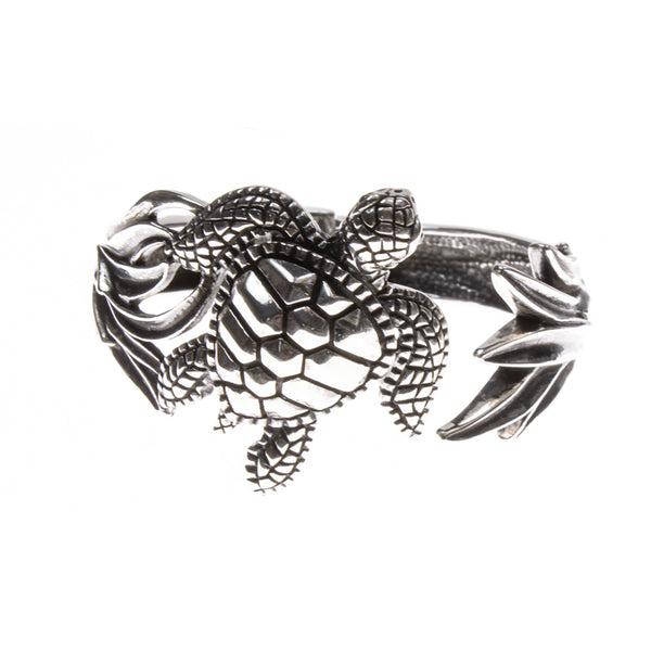 SS Turtle and Seaweed Hing Cuff Bracelet