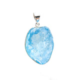 SS Large Rough Blue Topaz Bezel Pendant