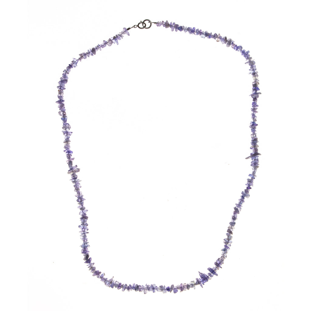 Nickel Plated Tanzanite Chip Necklace
