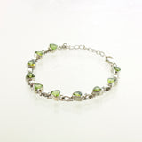 SS Peridot Trillion Bezel Bracelet
