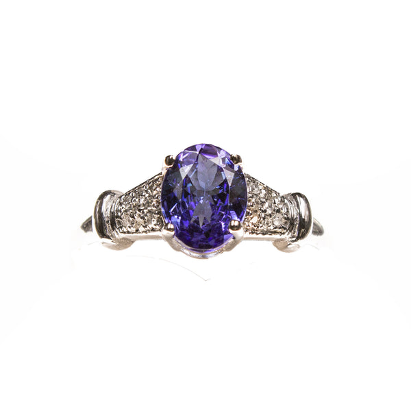 14KW Tanzanite Oval Ring