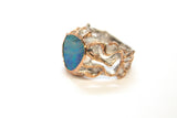 SS 14KR Boulder Opal Branches and Roots Ring Size 6