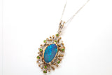 SS 14K Boulder Opal and Peridot Necklace