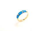 14K Created Opal Segmented Ring Size 8