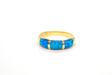 14K Created Opal Segmented Ring Size 8