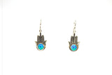SS Created Opal Hamsa Earrings