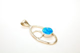 SS Created Opal Circles Pendant