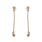 Bronze Dainty Pearl Drop Earrings