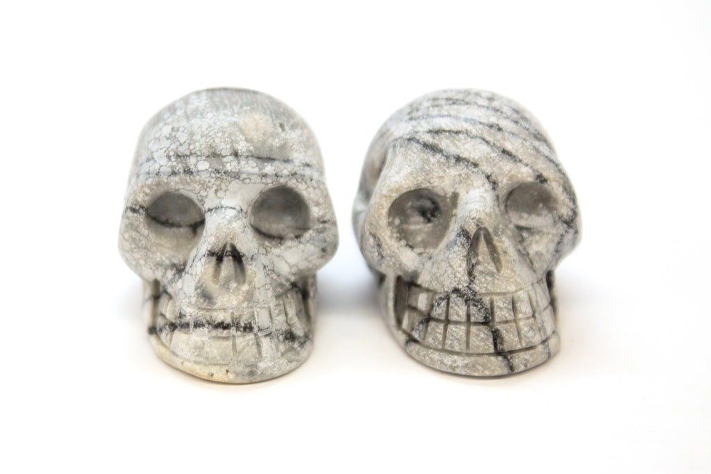 Spiderweb Jasper Carved Skull