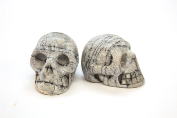 Spiderweb Jasper Carved Skull