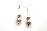 SS Carved Bead Statement Necklace and Earring Set