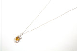 14KW Citrine and Diamond Oval Swirls Necklace