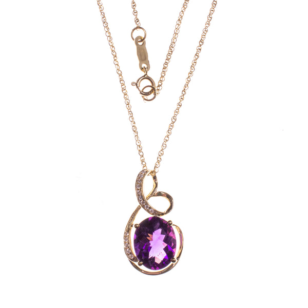 14KY Amethyst Twist Necklace
