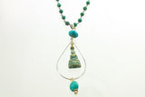 SS Turquoise Buddha Bead Necklace