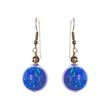14K Created Opal 14mm Ball Earrings