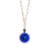 14K Created Opal 14mm Ball Necklace