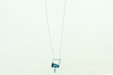 14KW London Topaz and Diamond Trapezoid Necklace
